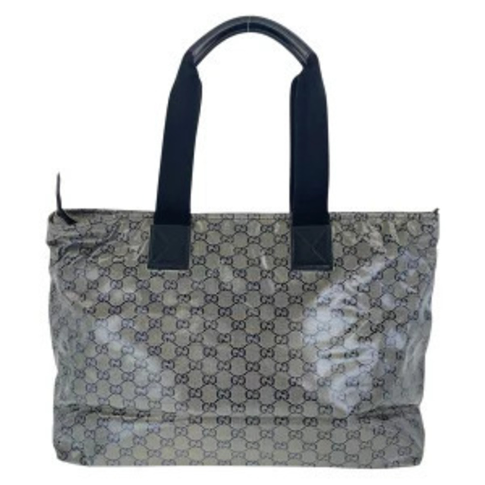 Gucci Tote Gray Bag Shoulder Black Canvas Gray Black